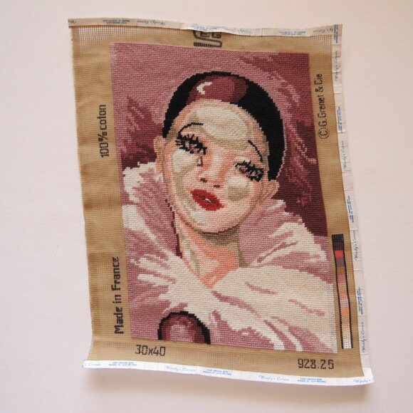 Pierrette SEG C G. Grenet & Cie 928.25 Vintage French Needlepoint Completed - Picture 8 of 8